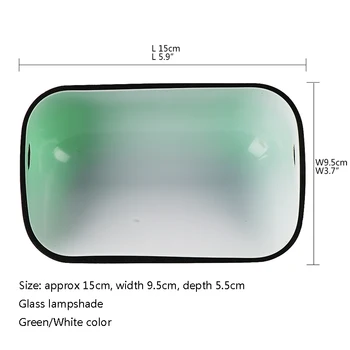 Žalias stiklas bankininkai ryškios lempos dangtelis Bankininkai Lempos Stiklo Atspalvį jungtinėse bylose Pakeitimo umbra dydis L15 cm W9.5 cm