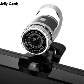Želė Šukos 360 Laipsnių USB Kamera, Aukštos raiškos Skaitmeninių Vaizdo Webcamera su Mikrofonu Clip-on 