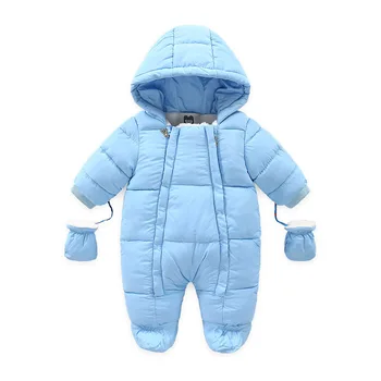Žiemos Baby Girl Drabužiai Naujagimiams Medvilnė Paminkštinimas jumpsuit Sutirštės Laipiojimo Romper berniukų sniego dėvėti Kūdikių Kostiumas Outwear paltai