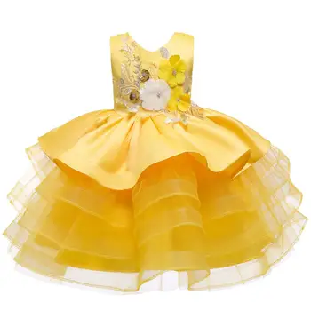 žiemos dress mergina Vaikų princesė dress karšto pardavimo merginos multi-layer cake akių purus vestidos veiklos drabužiai