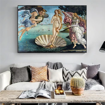 Žinomų Tapybos Botticelli Veneros Gimimas Aliejaus Tapyba, Drobės Tapybai Sienos Meno Kambarį Namų Dekoro (be Rėmelio)