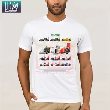 Žmogus Visų Automobilių Ayton Senna Lenktynių Automobilis F1 T-Shirt Įgulos Kaklo trumpomis Rankovėmis Viršūnes Grynos Medvilnės Marškinėliai Vyrams Viršūnės