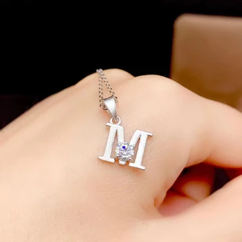 Žodžio M stiliaus, elegantiškos, pilant moissanite perlas karoliai moterų karoliai nekilnojamojo 925 sidabro, paauksuoti gimtadienio dovana
