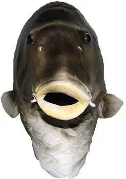 Žuvų Latekso Gyvūnų Galvos Kaukė Helovinas Kostiumas Karnavalo Kaukių Maskaradas Rekvizitai visą galvą Žalia karpis latekso kaukė