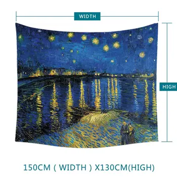Žvaigždėtą Naktį Per Ronos Užsakymą Klasikinio Van Gogh Uniquen Gobelenai