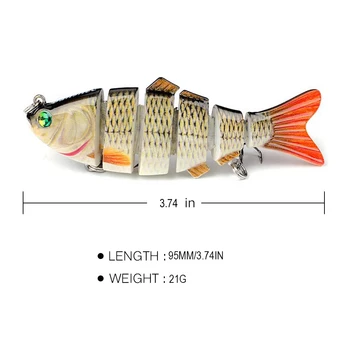 Žvejybos Masalas, skirtas Bass 95mm/21g Multi Sujungta Swimbait 